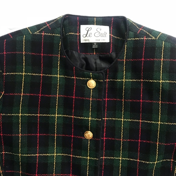 Vtg 80s 90s plaid blazer sz 10 Clueless prep - Picture 4 of 5